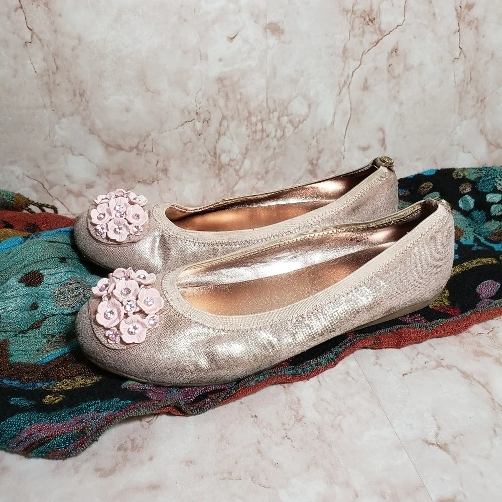 Stuart Weitzman pink iridescent loafes ballerina  flats size 4